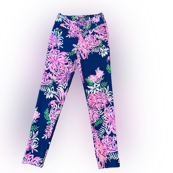 Lilly Pulitzer Pants - Lilly Pulitzer Corso Pant Womens Size 00 Blue Floral Athletic Casual UPF 50+ NWT